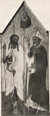 Anonimo — Maestro di Spello - sec. XIV - San Giovanni Battista e san Nicola di Bari; Maria Vergine anunciata — insieme